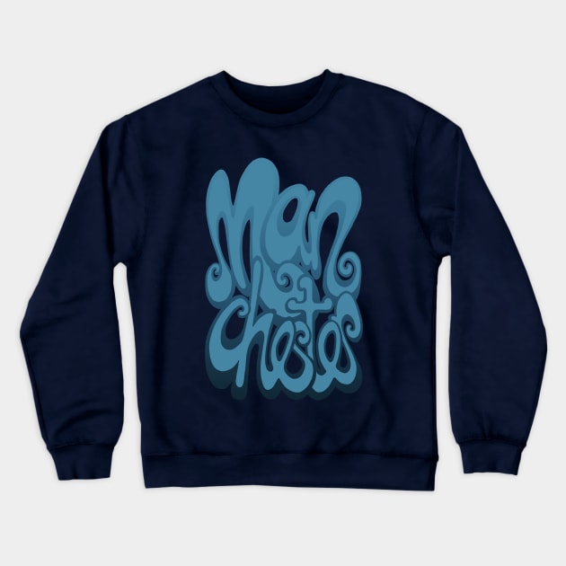 Manchester lettering - sailor blue Crewneck Sweatshirt by BigNoseArt